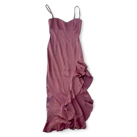 Nookie Dresses & Skirts - Nookie Mauve Asymmetrical Ruffled Slip Dress